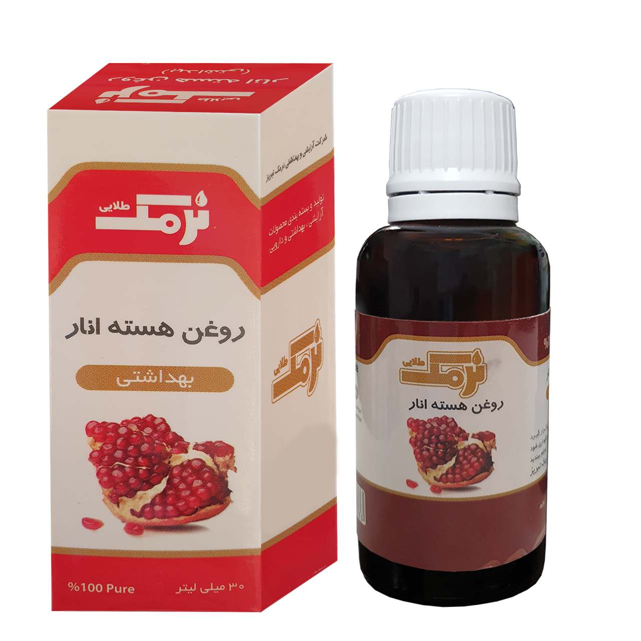 روغن هسته انار نرمک طلایی مدل 0011 حجم 30 میلی لیتر